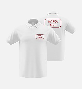 Camisa  Polo Personalizada em Malha Piquet Branca (NO MÍNIMO, 10 UNIDADES)