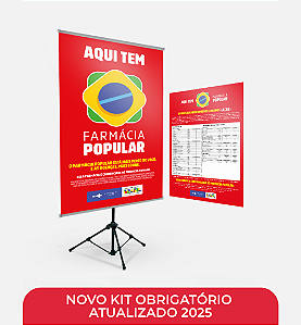Kit Obrigatório Farmácia Popular - Banner (80cm x 120 cm) + 01 Cartaz (46cm x 64 cm)
