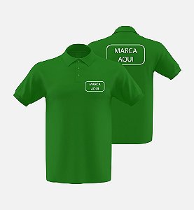 Camisa Polo Personalizada em Malha Piquet Verde Bandeira  (NO MÍNIMO, 10 UNIDADES)