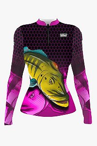 Camiseta Pesca Inf. UV Tucunaré Rosa Marnegro
