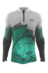 Camiseta de Pesca UV Tilápia Mar Negro