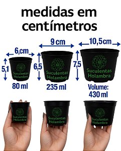 Kit 60 vasos para plantas na cor Preta ( Pote 11, pote 9, pote 6 )