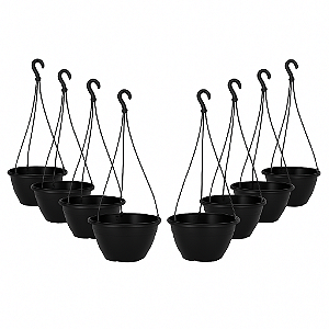 Kit 40 Vasos Cuia 21 Com haste 43 cm - REFORÇADO Cor Preta - Ideal p/ Rosa do Deserto, Samambaia, Suculentas e Cactos