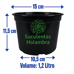 Kit 300 Vasos Pote 15 - REFORÇADO Cor Preta Para Rosa Mudas Plantas