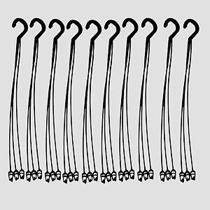 Kit 25 Hastes Alça 43 cm Cor Preta Pendurador de Plantas e Vasos