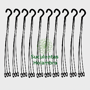 Kit 15 Hastes Alça 43 cm Cor Preta Pendurador de Plantas e Vasos
