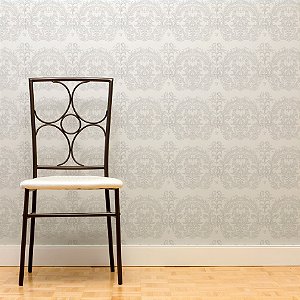 Papel de Parede Adesivo Arabesco Prata II