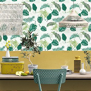 Papel de Parede Adesivo Folhagens