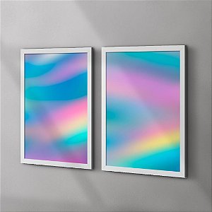 Kit 2 Quadros Degradê Holográfico
