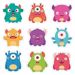 Cartela de Adesivos Infantil Monstrinhos