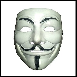 Máscara V De Vingança, Anonymous, Hacker - Branca