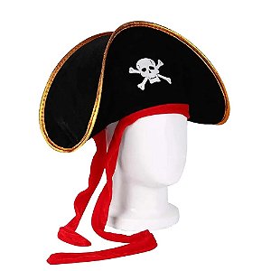 Chapéu de Pirata Caveira Branca