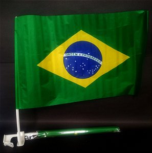 Bandeira Do Brasil Haste Para Carro 30x45cm