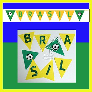 Varal de Bandeirinhas Brasil na Copa Do Mundo