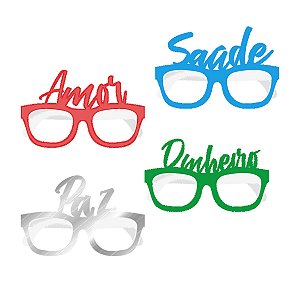 Óculos de Papel Colorido Ano Novo 7 unidades - Regina