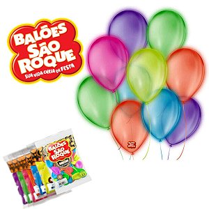 Balão Neon 9" São Roque, 25 unidades  escolha a Cor
