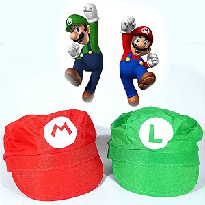 Chapéu dos Irmãos Mario & Luigi Super Mário Bross Fantasia