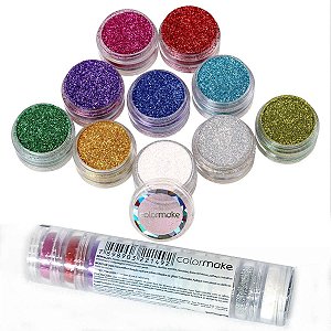 Kit Glitter Em Pó 10 Cores com 03 gramas ColorMake