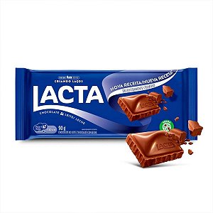 Chocolate Ao Leite em barra 90g - Lacta