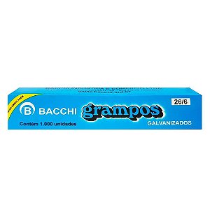 Grampo 26/6 Galvanizado 1000UN - Bacchi