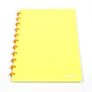 Caderno De Disco A4 72 Folhas Neon Amarelo - Atoma