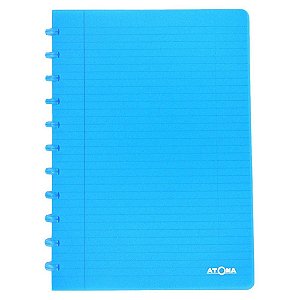 Caderno De Disco A4 72 Folhas Transparent Turquesa - Atoma