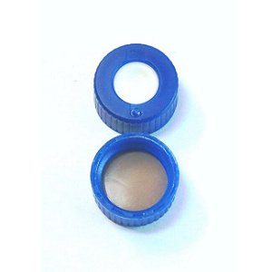 TAMPA ROSCA AZUL 9MM SEPTO PTFE/SILICONE P/ VIAL 2ML