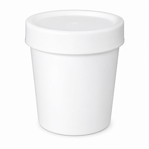 Coletor em Polipropileno 80 mL Branco Leitoso com Tampa Branca e Pá – Pacote com 500 Unidades – J.Prolab