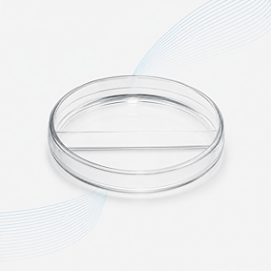 Placa de Petri 90 x 15 mm em Poliestireno Cristal com 1 Divisão – Caixa com 300 Unidades – J.Prolab