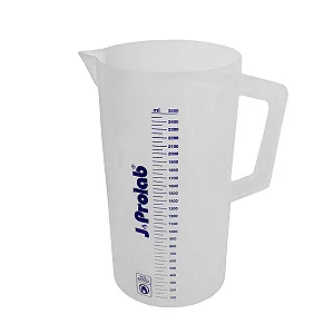 Jarra Graduada em Alto Relevo 4000 mL com Bico e Alça Translúcida – J.Prolab