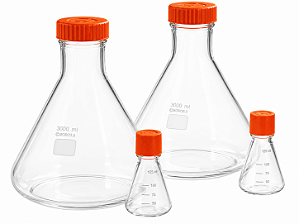 Frasco Erlenmeyer 500ml Tampa Ventilada PTFE 0.2µm Estéril