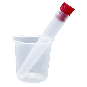 Kit para Coleta de Urina Estéril com Tubo 12 mL e Becker – Tampa Vermelha – J.Prolab