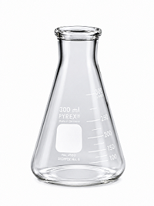 Erlenmeyer Graduado Boca Estreita e Borda Grossa Pyrex — Corning