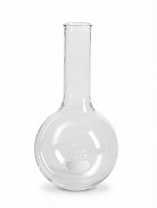 Balão de Fundo Redondo Gargalo Longo com Tampa em Vidro Pyrex® - Corning