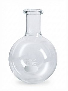 Balão de Fundo Redondo Gargalo Curto e Boca Reforçada em Vidro Pyrex® - Corning