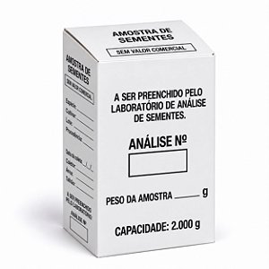 Caixa para Amostra de Sementes 1.000 g (1 kg) em Papel Duplex 300 g/m² Personalizada com sua Logomarca — JProlab