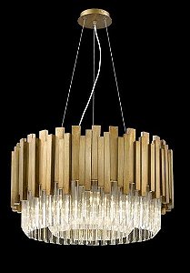 LUSTRE EM CRISTAL MARROM DOURADO