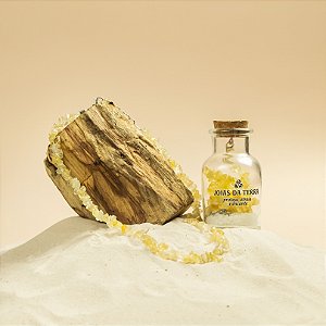 Colar de Citrino Na Garrafa Com Extensor de Tamanho (Prosperidade e Expansão Material)