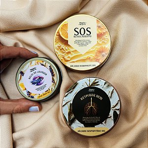 Kit 3 Balsamos Botânicos Naturais (Lábios, Pele e Respiração)