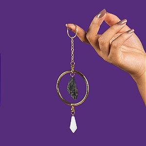 Amuleto Para Retrovisor do Carro Proteção Cristal Vassoura de Bruxa