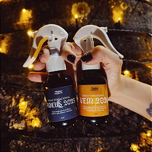 Kit 2 Sprays Vibracionais Ano Novo Óleos Essenciais 60ml (Versão Família)