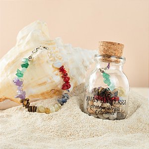 Pulseira 7 Chakras Na Garrafa Com Extensor de Tamanho (Equilíbrio)