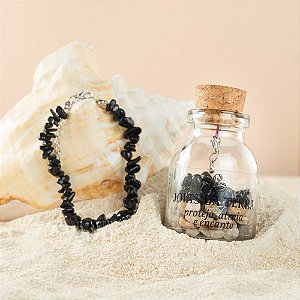 Pulseira Obsidiana Na Garrafa Com Extensor de Tamanho (Revelações e Corte de Negatividade)