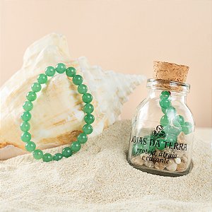 Pulseira Esfera Quartzo Verde Lapidada Na Garrafa (Bem Estar E Saude)