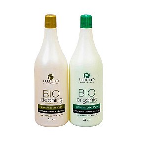 Kit Definitiva de quiabo Bio Organic Felicity Professional + Shampoo Bio Cleaning 2x1L