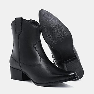 Bota Feminina Western Cano Médio Julia Preta