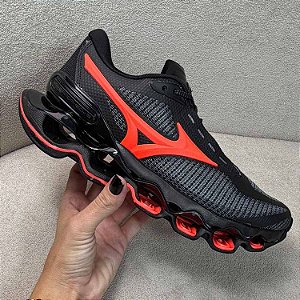 Tênis Masculino Mizuno Wave Prophecy 15 | Preto Vermelho | Original