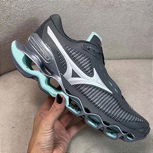 Tênis Masculino Mizuno Wave Prophecy 15 | Cinza Verde | Original