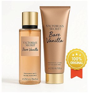 Victoria's Secret Bare Vanilla Body Splash 250ml + Loção Creme Corporal 236ml