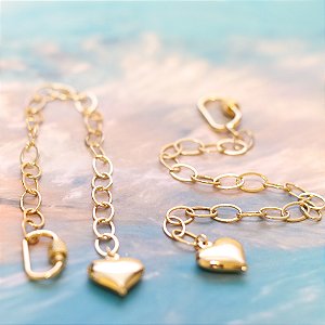 Pulseira Carla Elos Oval c/ pingente de coração